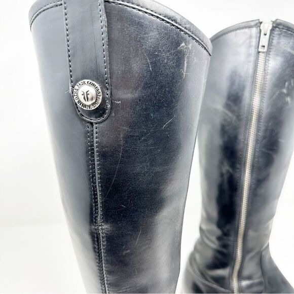 Frye Black Leather Tall Zip Riding Equestrian Boots Womans 7.5 - Picture 3 of 14